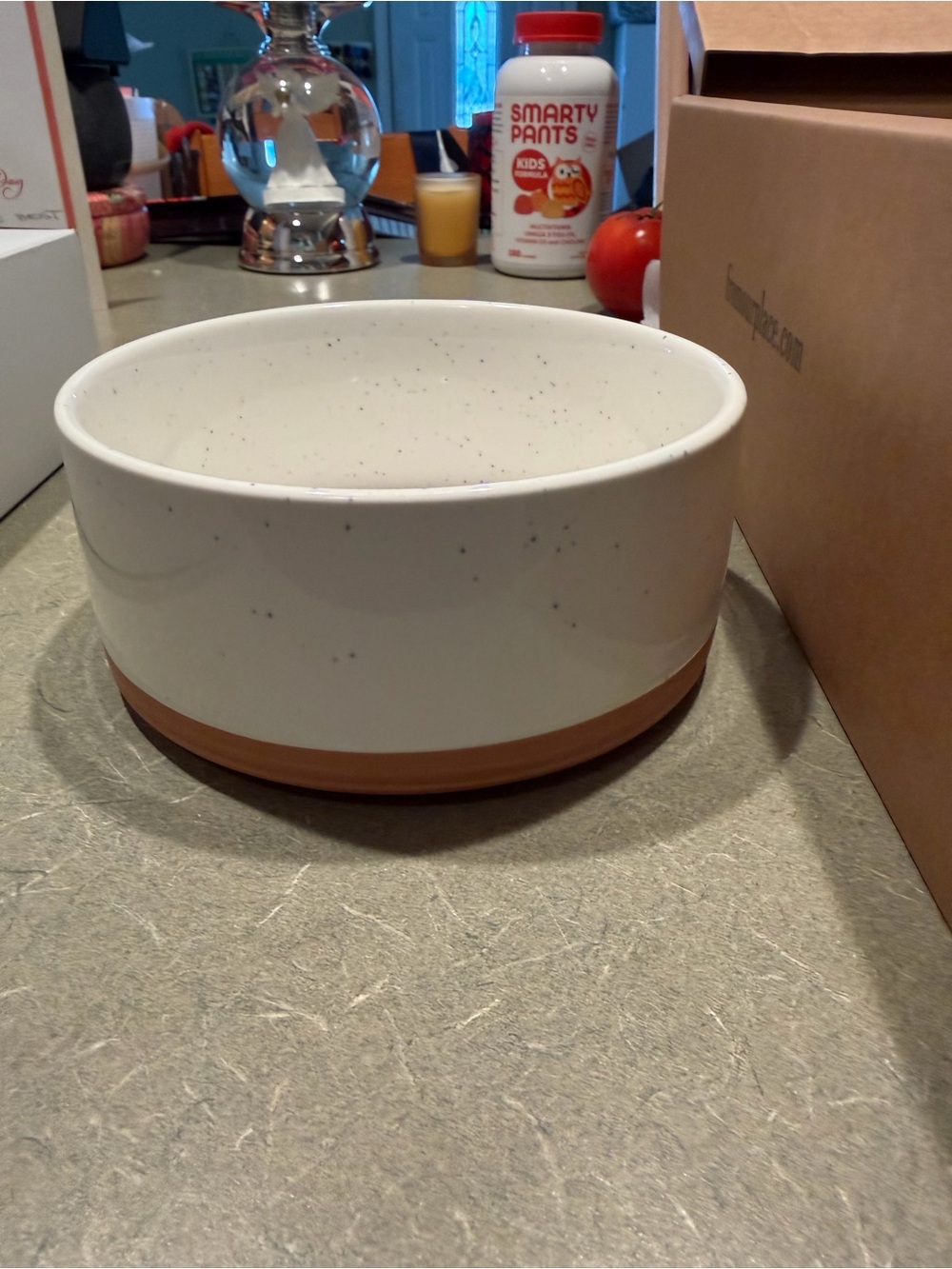 Our Place Speckled Cream Stoneware Dinnerware Set with Terracotta Rim - Picture 7 of 8